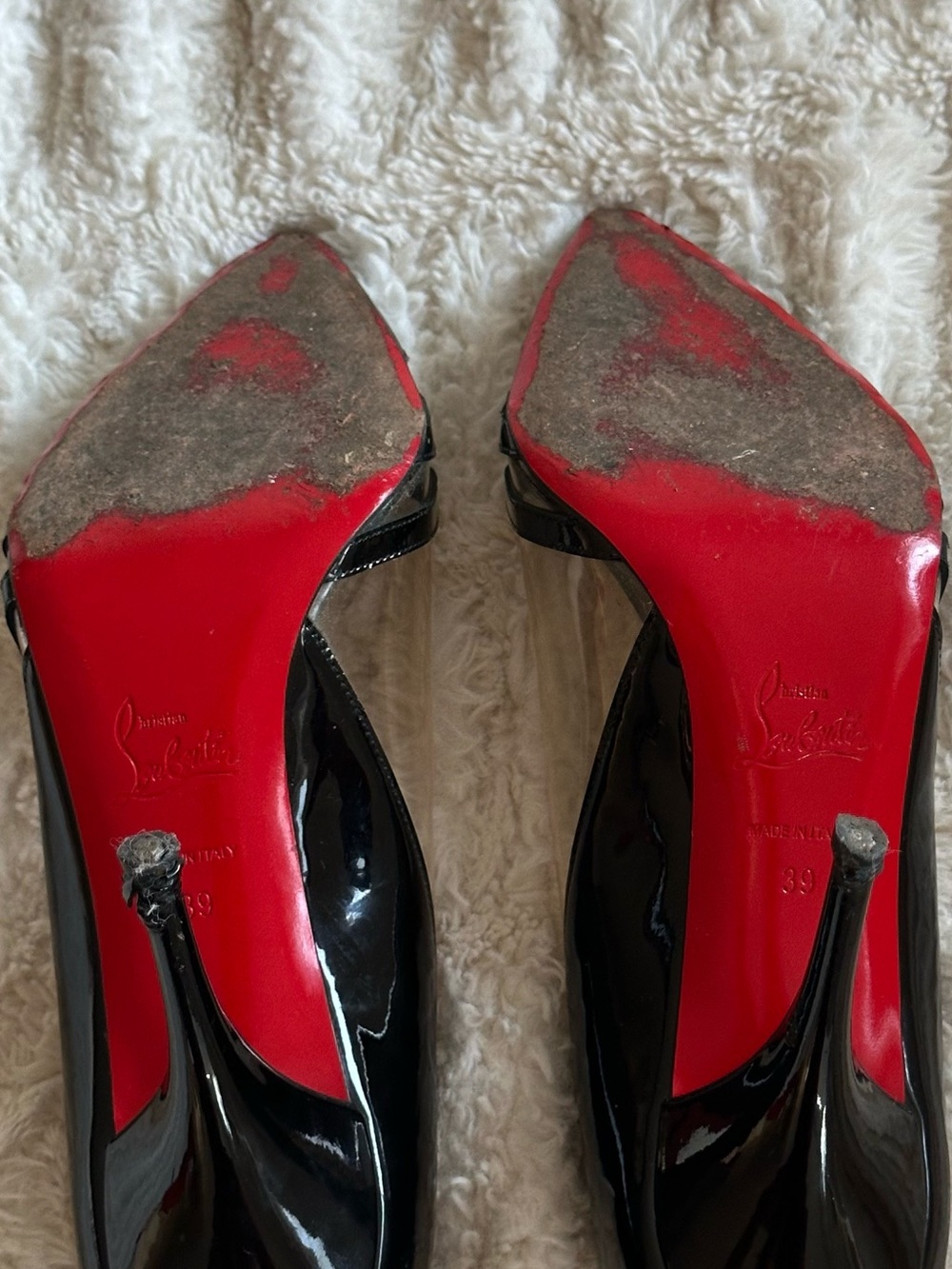 Christian Louboutin black patent leather and PVC Pivichic pumps - Picture 15 of 15